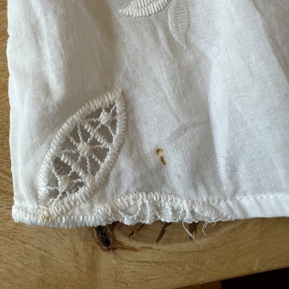 J MCLAUGHLIN TOP M FLORAL EYELET TASSEL BOHO COTTON COASTAL GRANDMA BREATHABLE - Picture 12 of 13